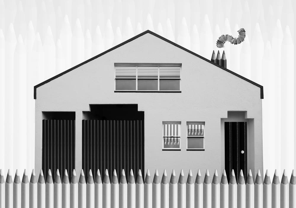 Creative Pencil Home by Jacqueline Hammer — canvas wall art