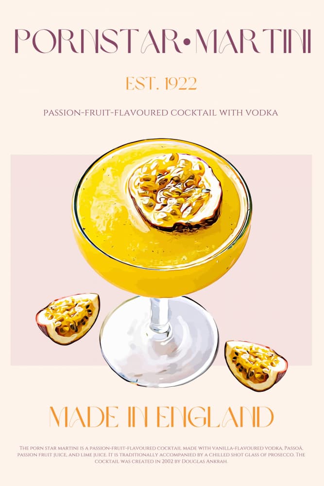Vibrant Passionfruit Martini by Nazma Khokhar — canvas wall art