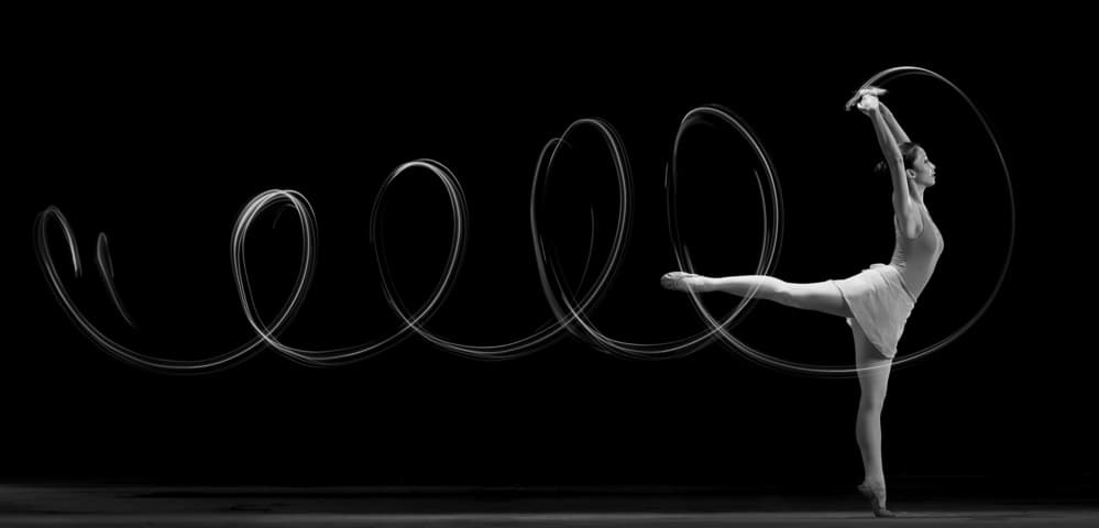 Dynamic Ballet Light Trails by Angela Muliani Hartojo — canvas wall art