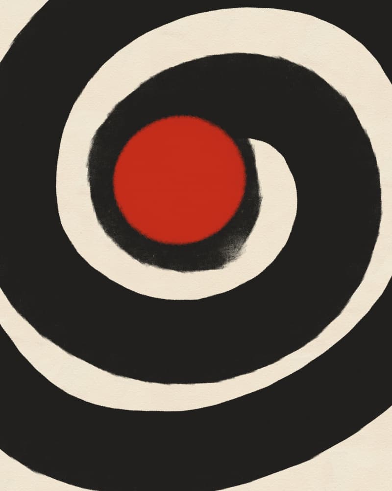 Bold Red Spiral by Deepthi s — canvas wall art