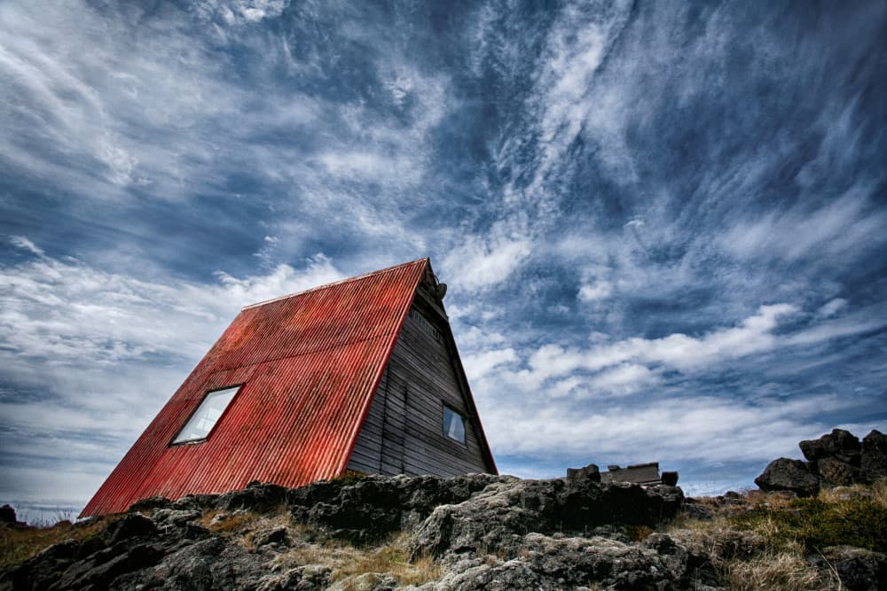 Isolated Red Cabin by Þorsteinn H. Ingibergsson — canvas wall art