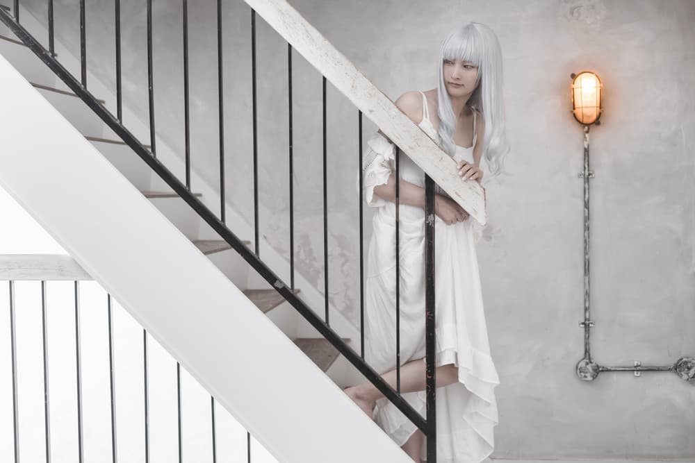 Ethereal Woman on Stairs by Suzuhiko Suzuki — canvas wall art