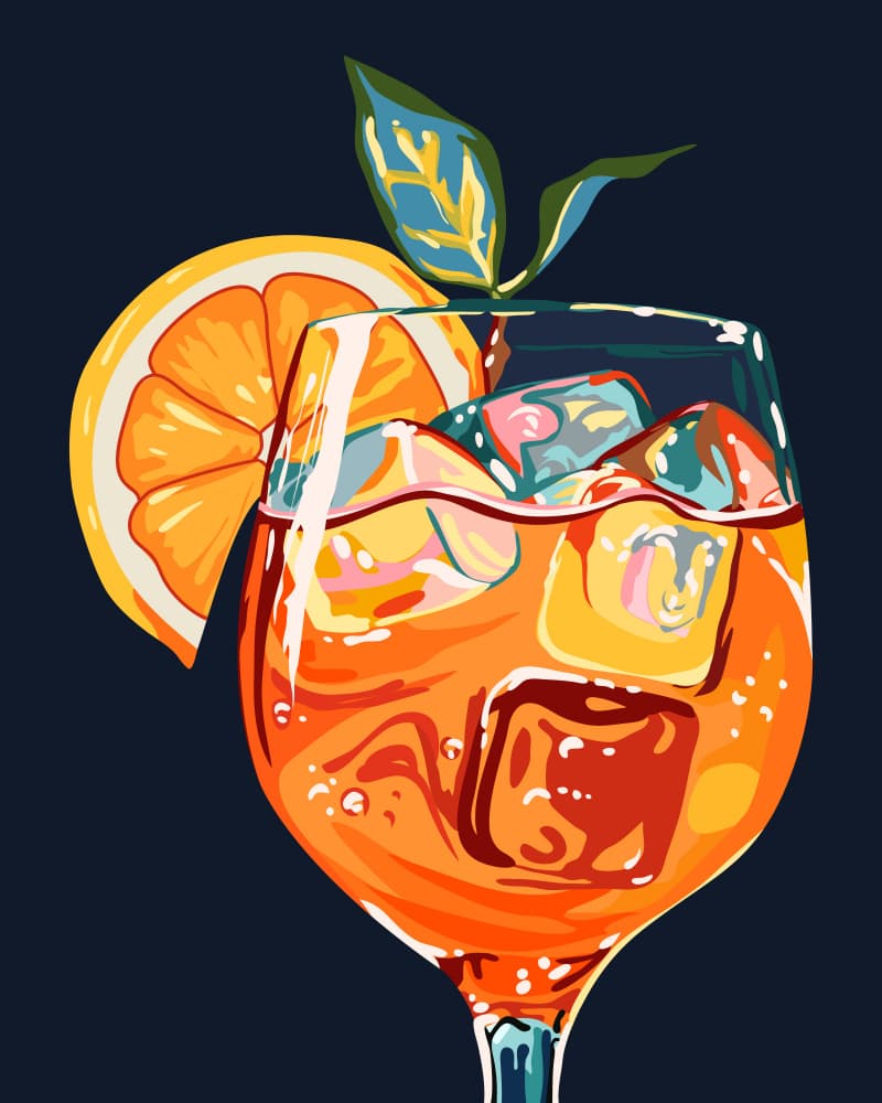 Vibrant Aperol Spritz by Uma Gokhale — canvas wall art