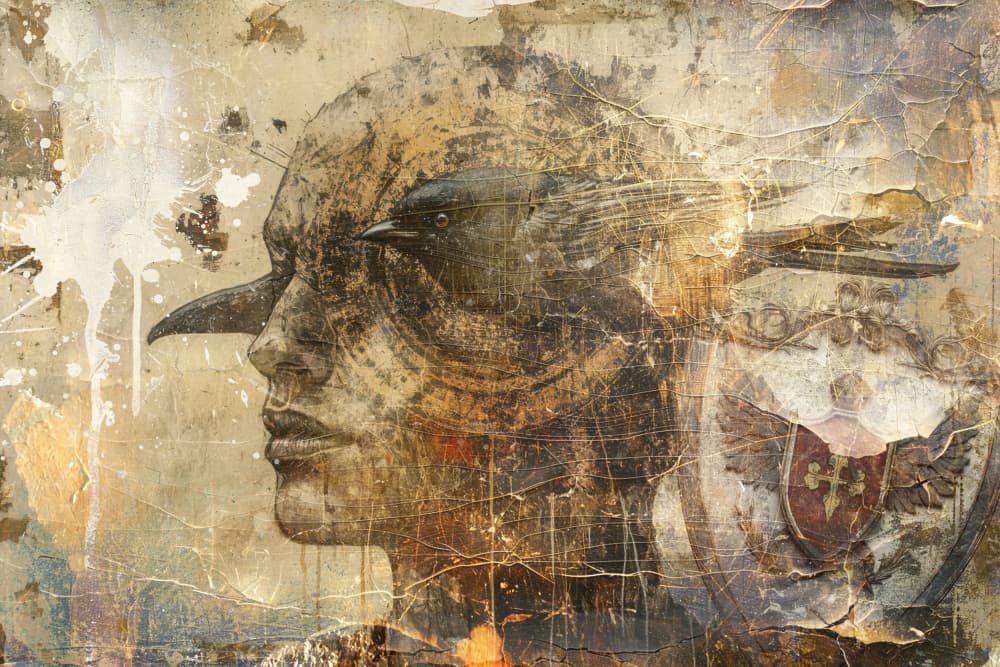 Mystic Bird Face by Rafal Kulik — canvas wall art