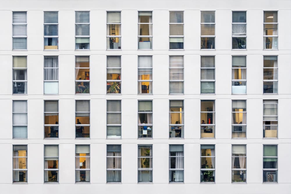 Urban Window Grid by Andrea Comari — canvas wall art