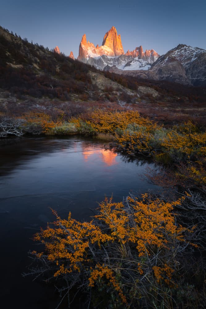 Patagonia Golden Peaks by Yongnan Li (李永男) — canvas wall art