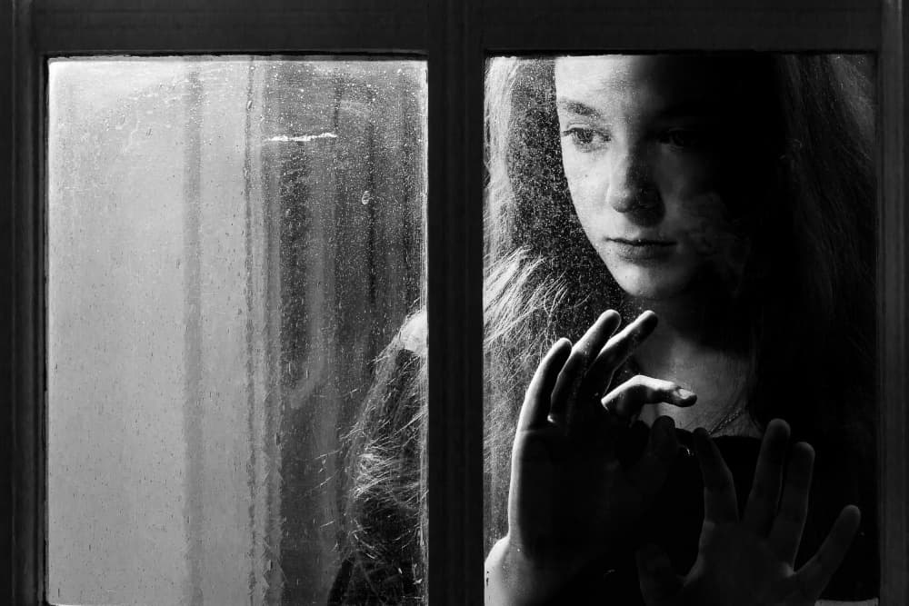 Girl at Rainy Window by Gloria Staffa — canvas wall art