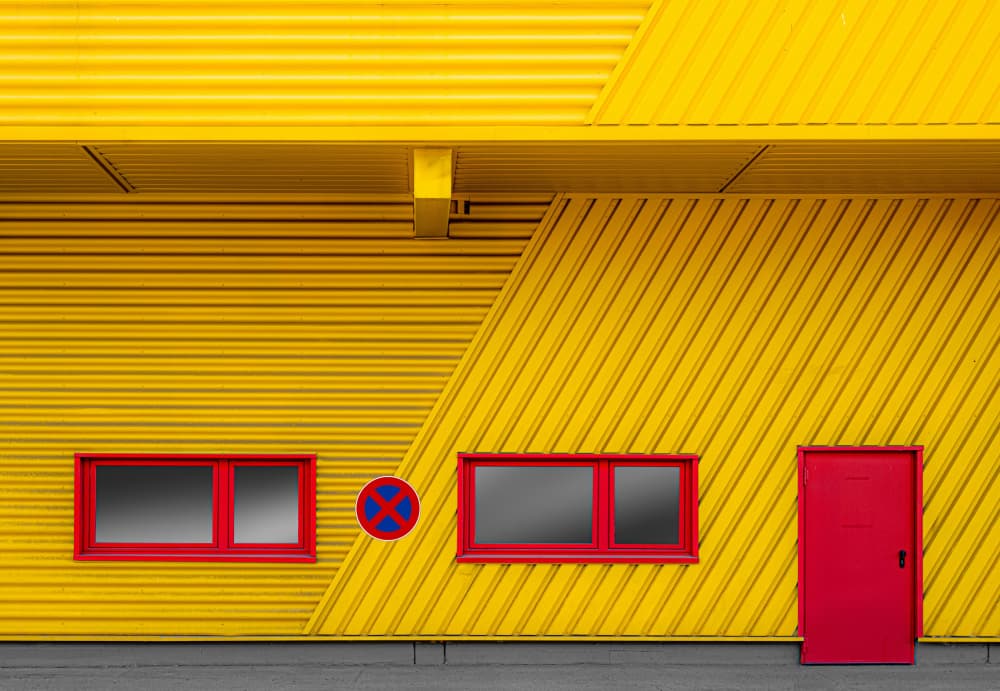 Vibrant Yellow Architecture by Roland M Schwerdtfeger — canvas wall art