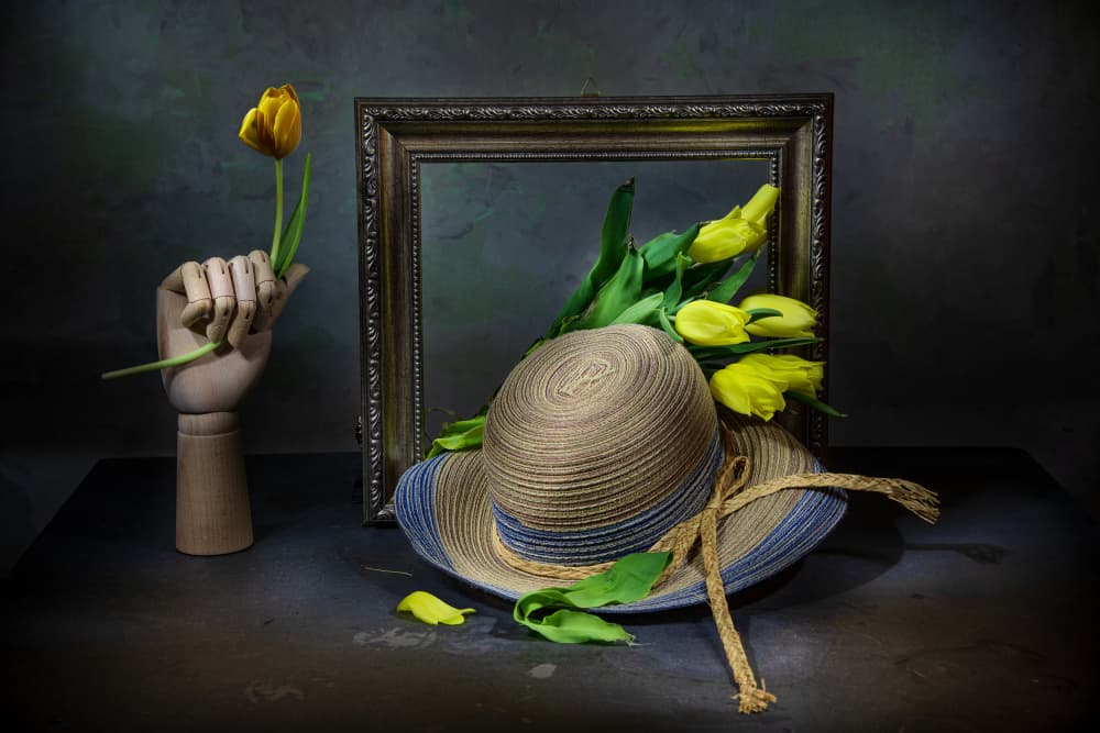 Rustic Still Life Tulips by Felice Angelino — canvas wall art
