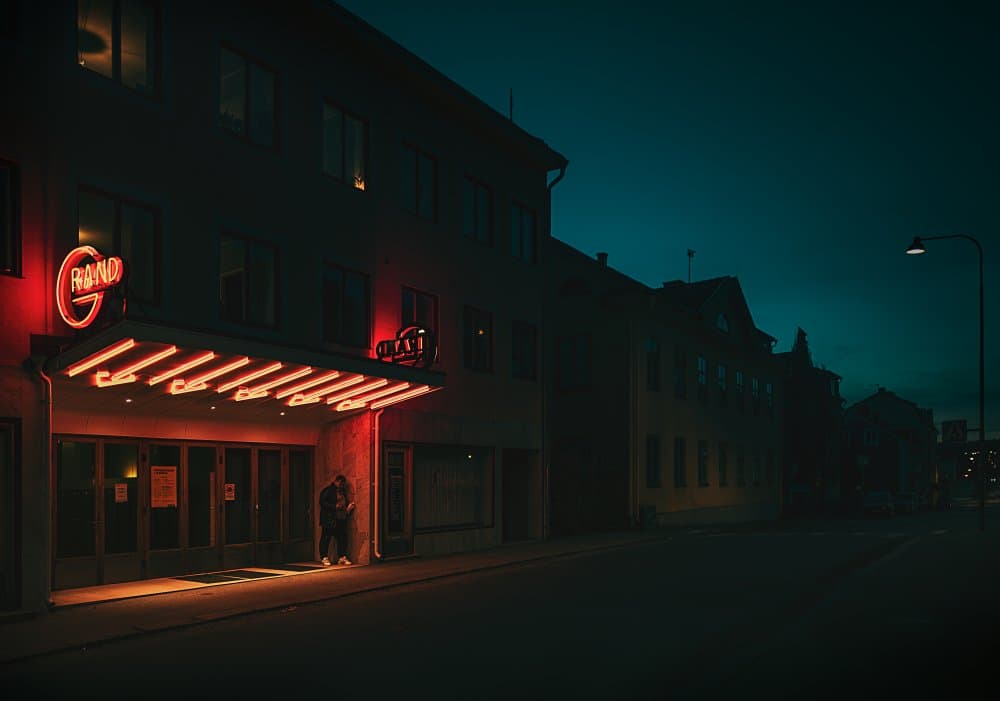 Moody Neon Night by Alex Ogazzi — canvas wall art