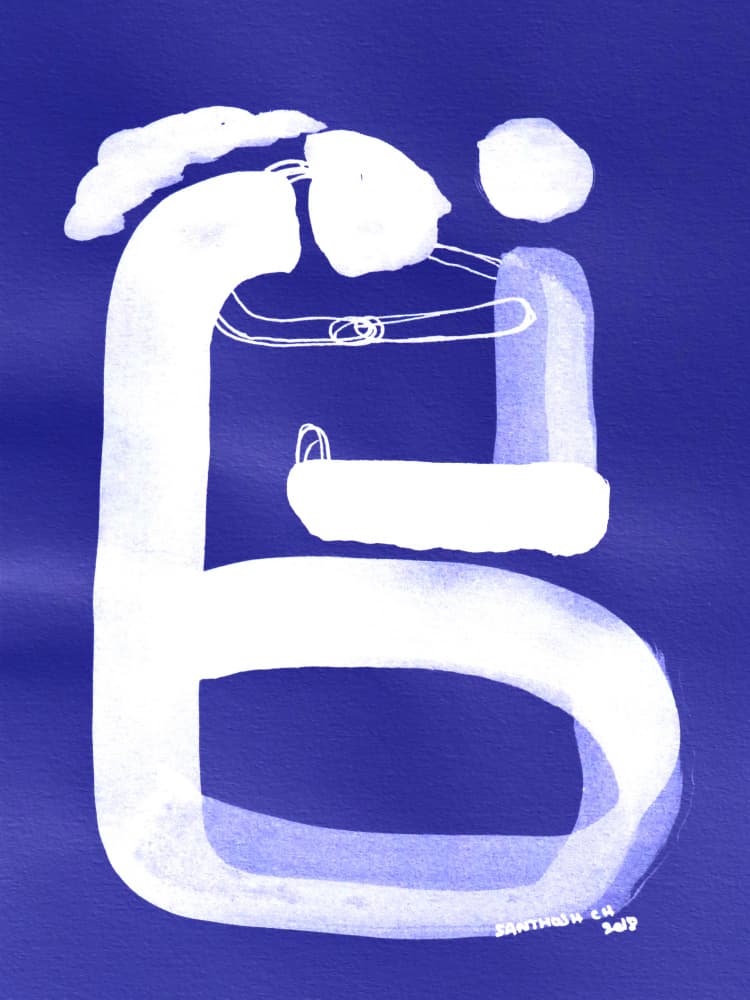 Loving Blue Embrace by Santhosh ch — canvas wall art