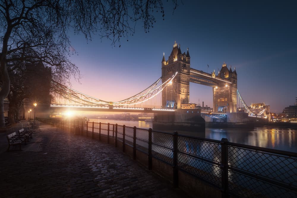 Tower Bridge Dawn Glow by Juan Pablo de Miguel — canvas wall art