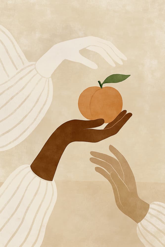 Peach ritual by Treechild — canvas wall art