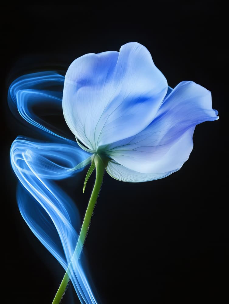 Ethereal Blue Bloom by Bilge Paksoylu — canvas wall art