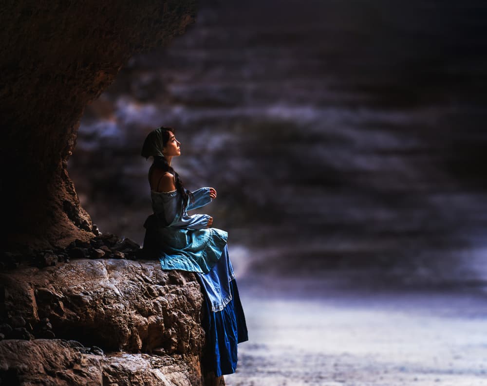 Deep Cave Contemplation by Rae Zhang — canvas wall art