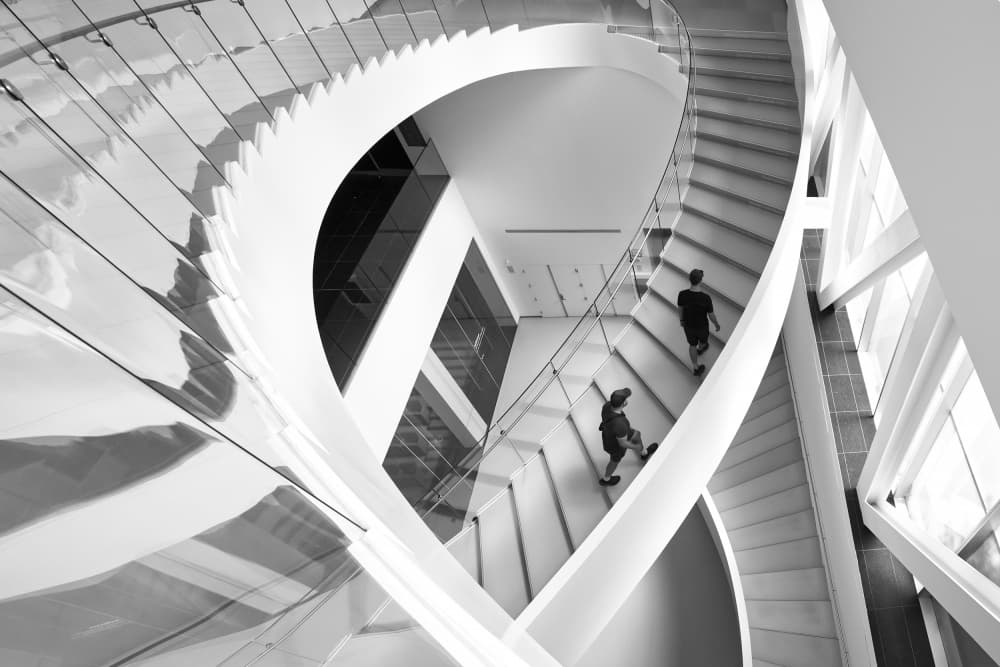 Geometric Spiral Staircase by Michiko Ôtomo — canvas wall art