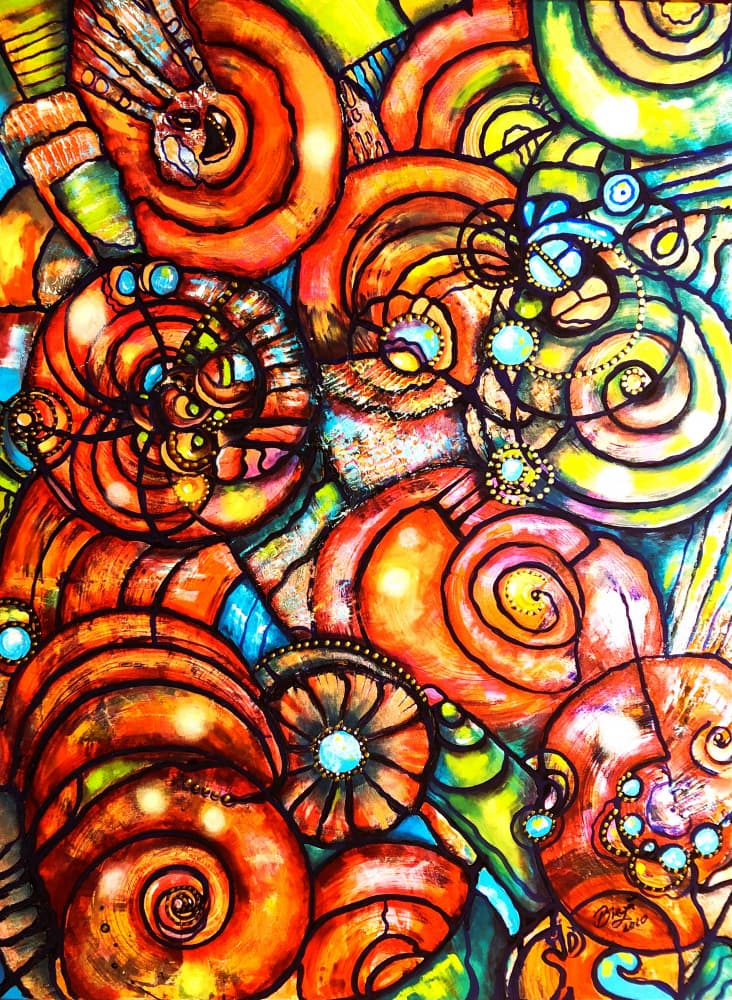 Swirling Colorful Shells by Anda Bieza — canvas wall art