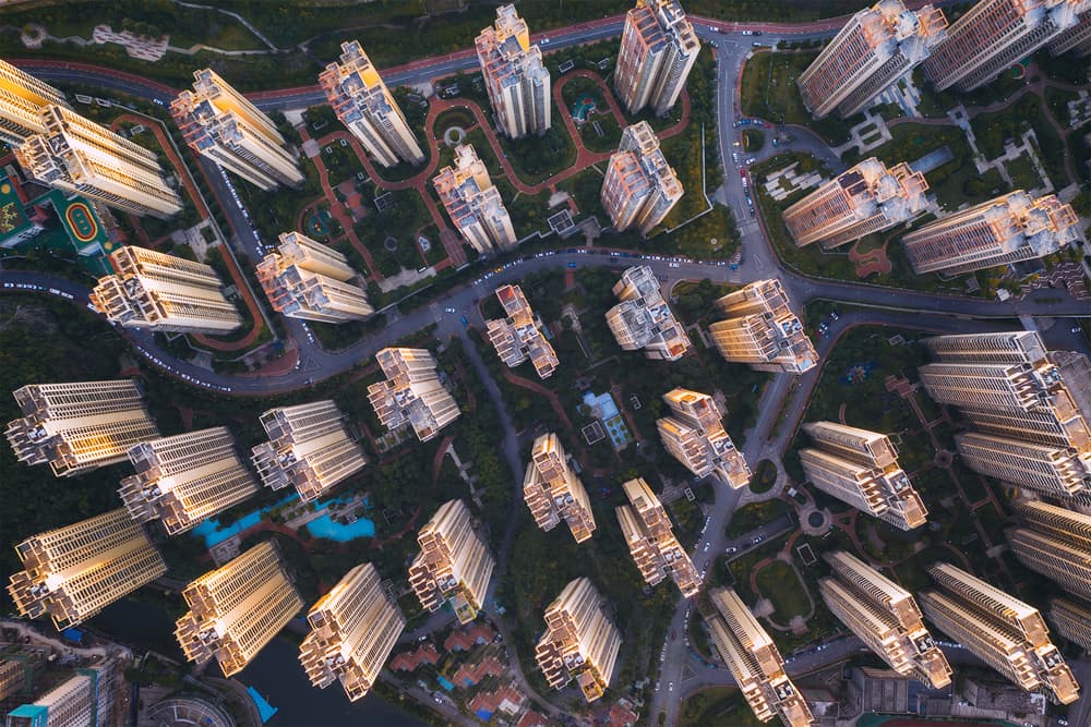 Golden Hour Cityscape by TIANQI — canvas wall art