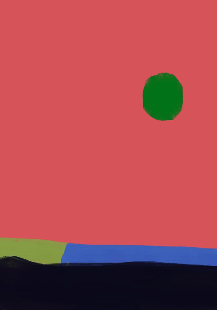 Red Sky Green Sun by Little Dean — canvas wall art