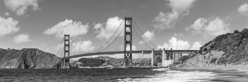 Golden Gate From Beach by Melanie Viola — canvas wall art