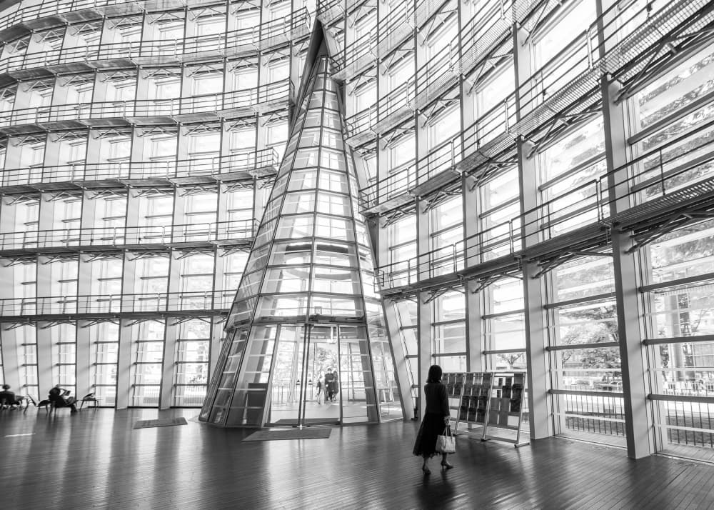 Architectural Glass Hall by Michiko Ôtomo — canvas wall art