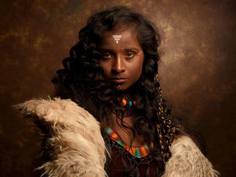 Intense Tribal Portrait by Moumita Mondal — canvas wall art