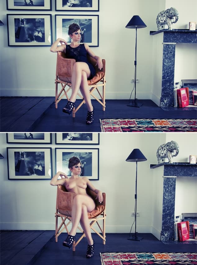 Elegant Seated Nude by Bart Peeters — canvas wall art