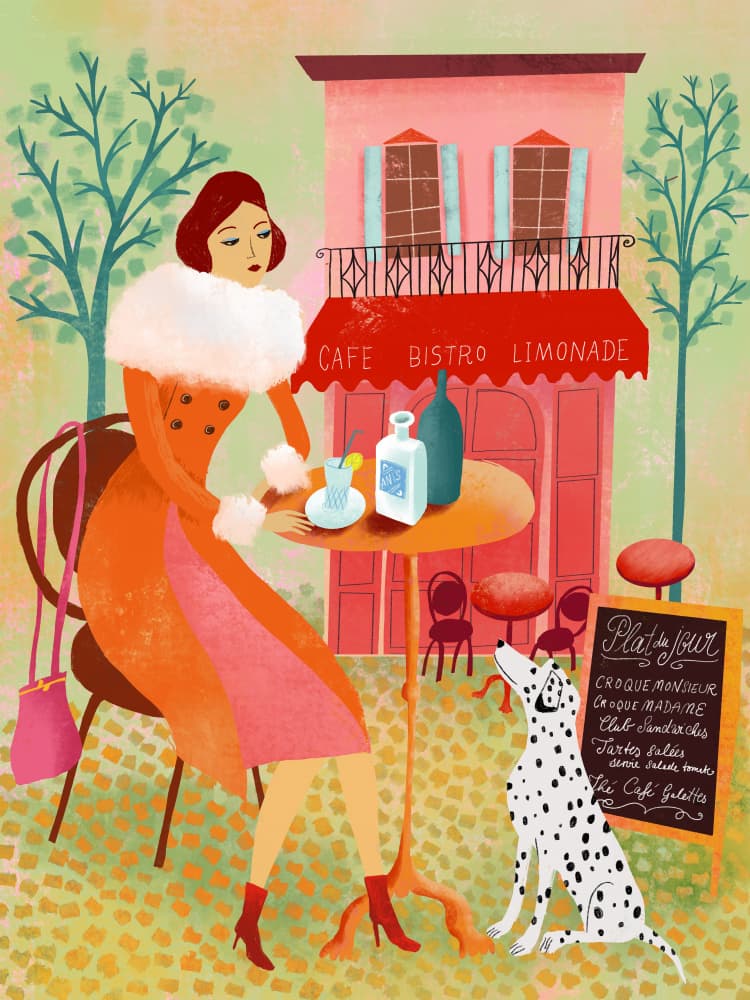 Chic Cafe Companion by uta krogmann — canvas wall art