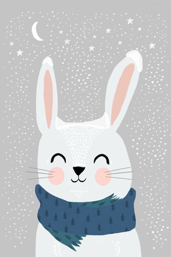 Winter Bunny Bliss by Treechild — canvas wall art