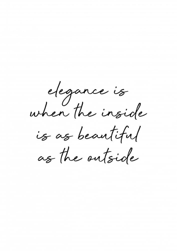 Elegance Is Beauty Quote by Orara Studio — canvas wall art
