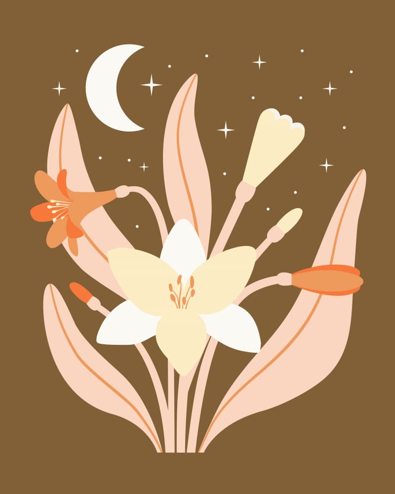 Moonlit Botanical Bloom by Artprink — canvas wall art