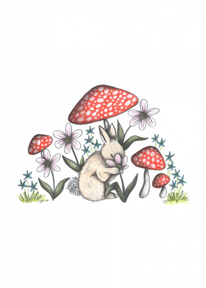 Woodland Bunny Slumber by Cecilia Battaini — canvas wall art