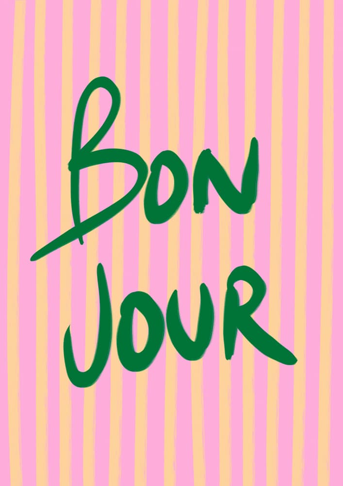 Cheerful Bonjour Stripes by Talitha McQueen — canvas wall art