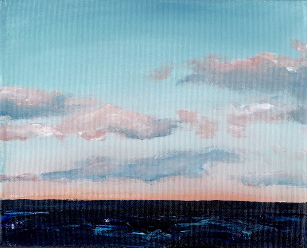 Pastel Ocean Horizon by Christine Lindstrom — canvas wall art