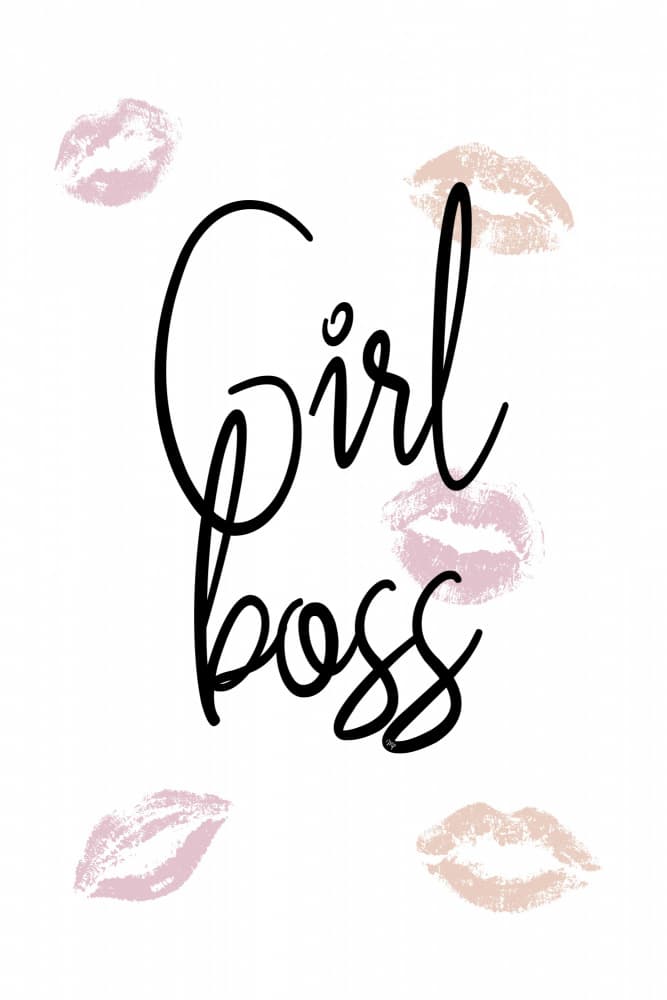Girl Boss Kisses by Martina — canvas wall art