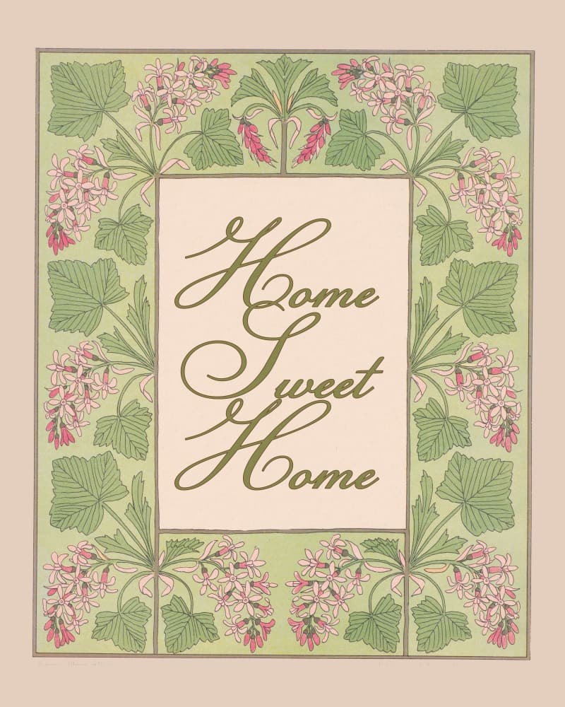 Floral Home Sweet Home by Wild Violets — canvas wall art