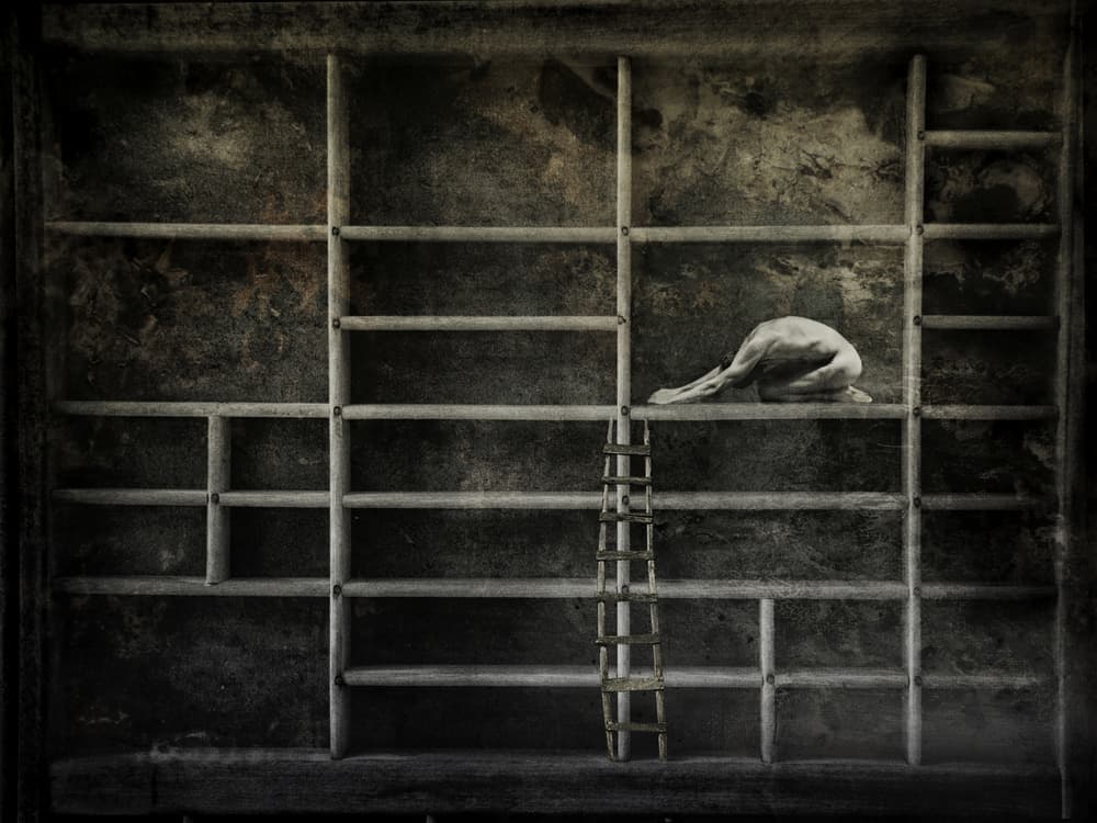 Solitary Figure On Shelf by Jeffrey Hummel — canvas wall art