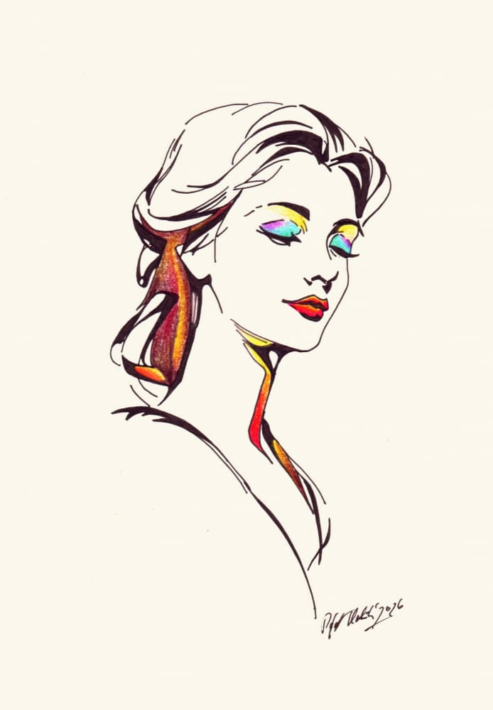 Vibrant Woman Illustration by Rafal Kulik — canvas wall art