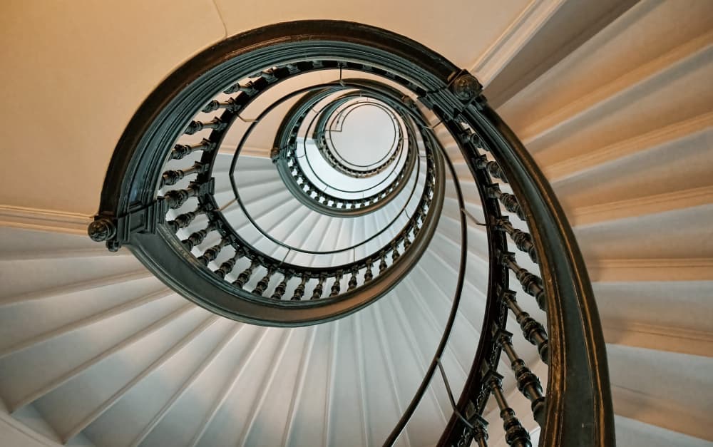 Elegant Spiral Staircase by Renate Reichert — canvas wall art