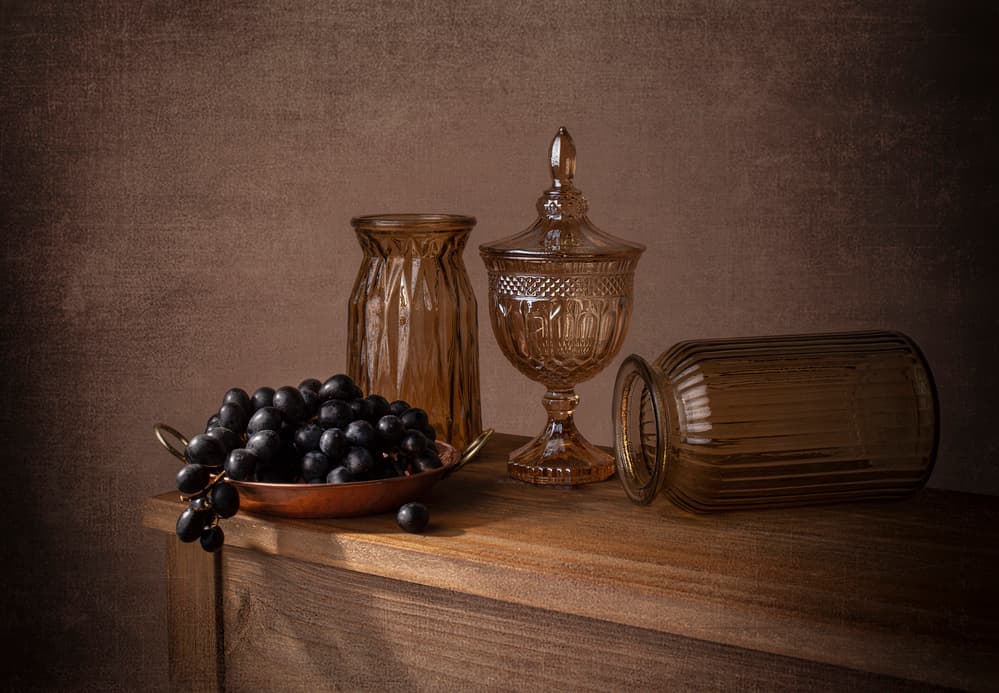 Amber Glass Grapes by Margareth Perfoncio — canvas wall art