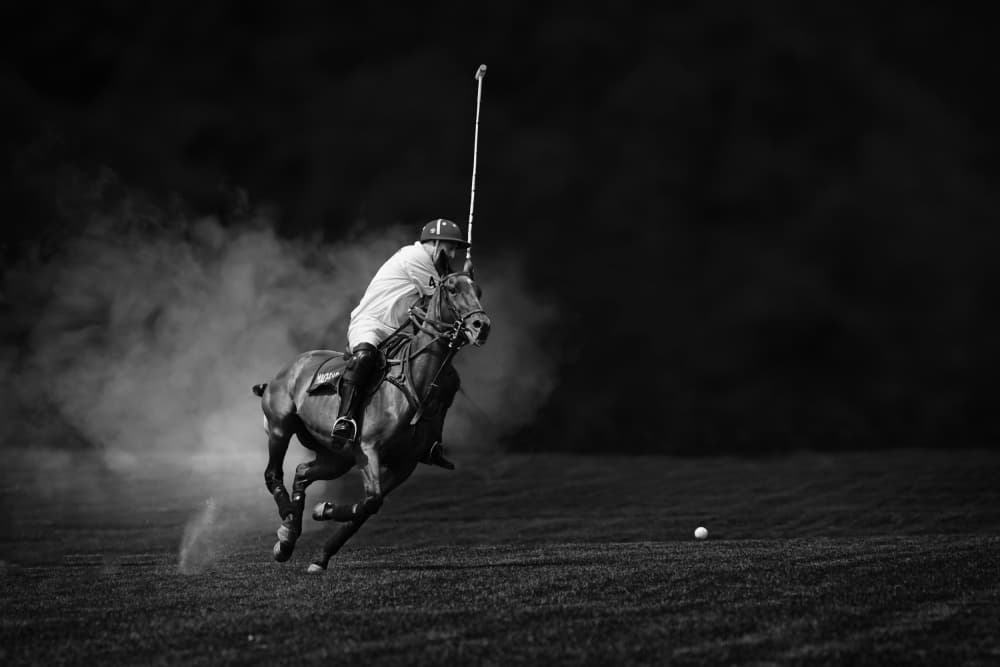 Galloping Polo Player by Rob Li — canvas wall art