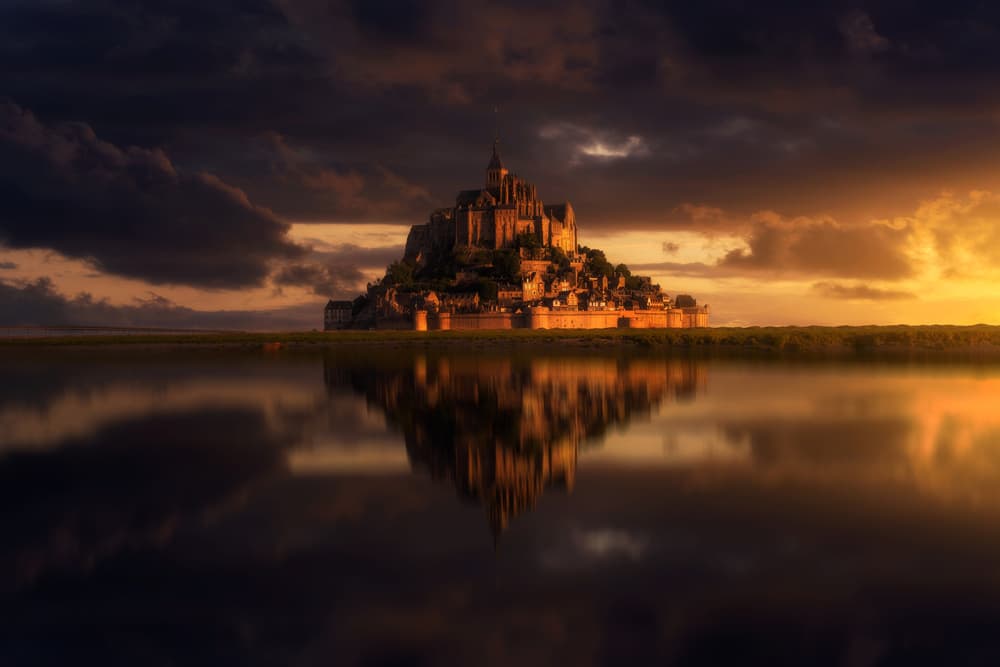 Dramatic Castle Reflection by Iván Ferrero — canvas wall art