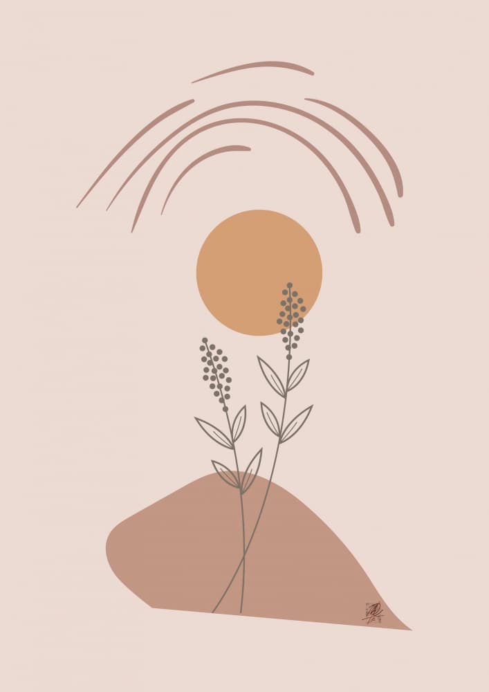 Boho Botanical Sunset by Osvaldo Russo — canvas wall art