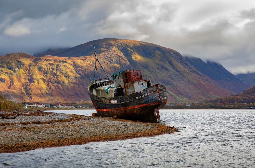 Highland Boat Wreck by Daniel Springgay — canvas wall art