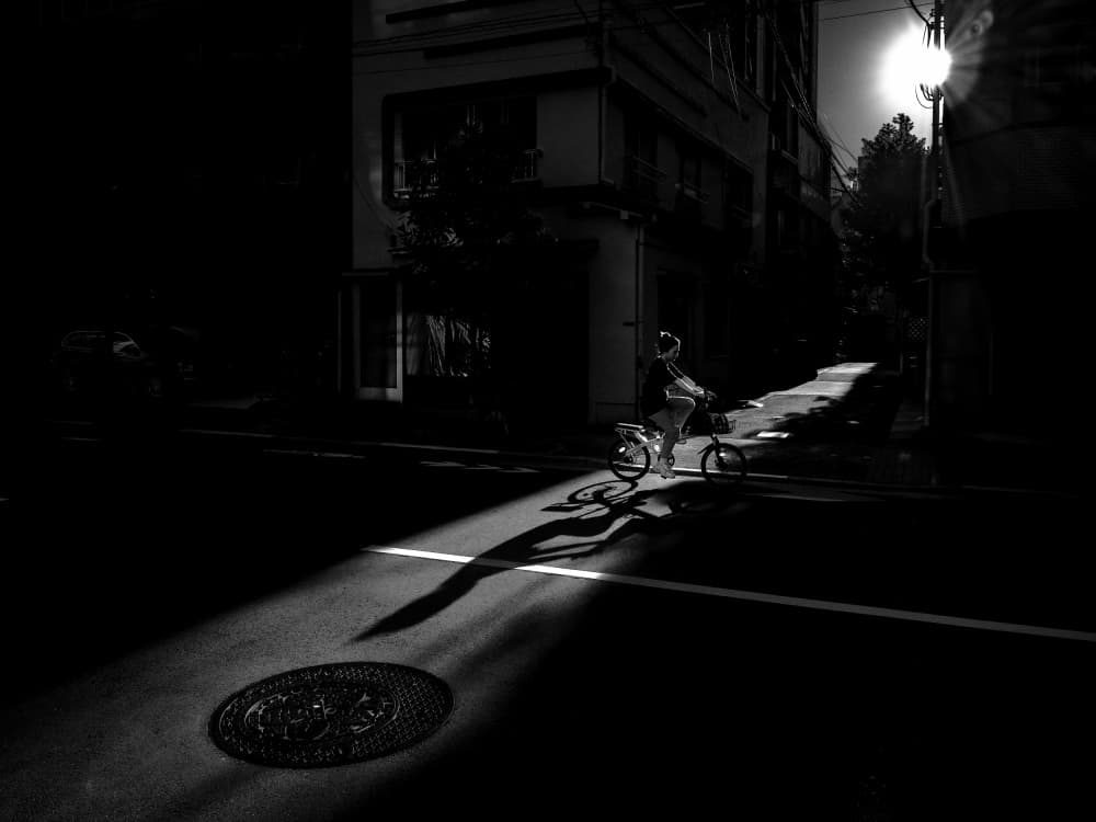 Night Rider Shadow by Kenichiro Tsukada — canvas wall art