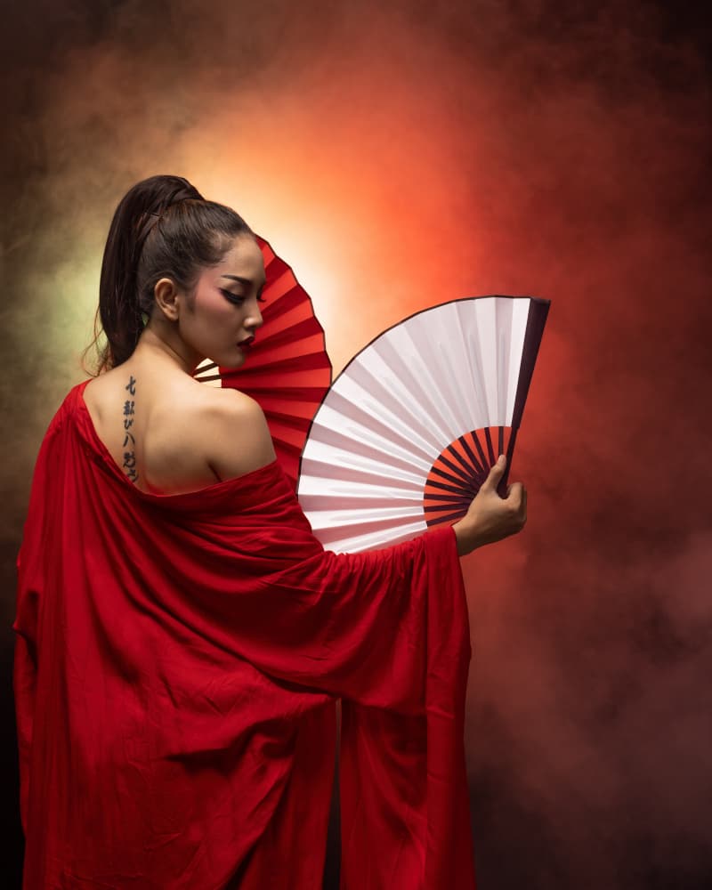 Elegant Red Fan by Lisdiyanto Suhardjo — canvas wall art