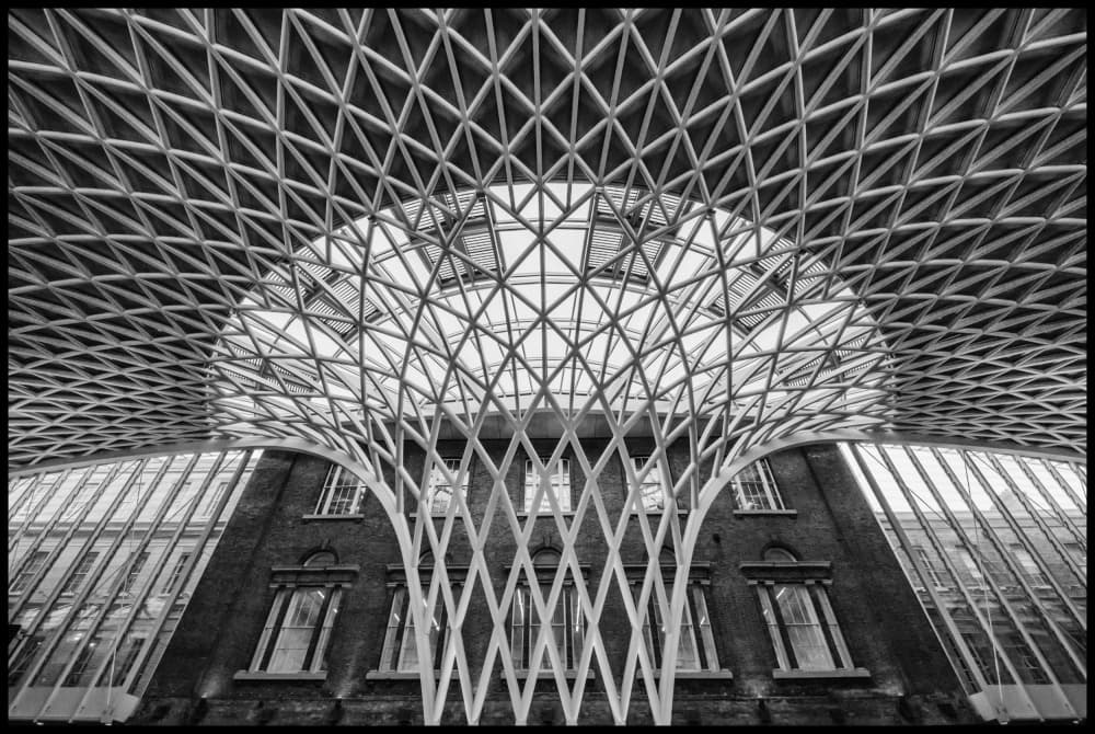 King's Cross Geometric Roof by Joshua Raif — canvas wall art