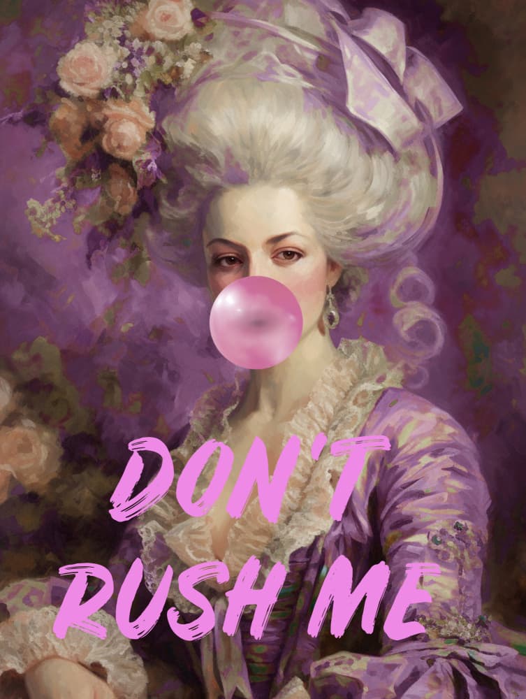 Sassy Rococo Bubblegum Portrait by Talitha McQueen — canvas wall art
