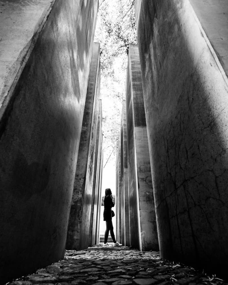 Reflective Concrete Corridor by Sofie Steenhoudt — canvas wall art