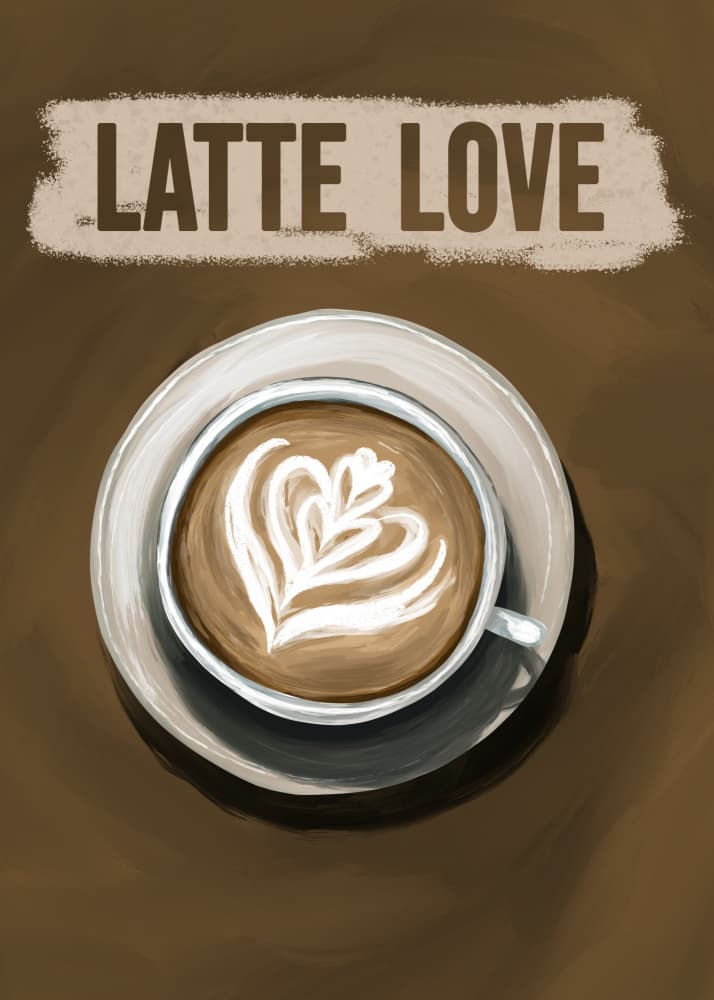 Latte Love Art by EMELIEmaria — canvas wall art